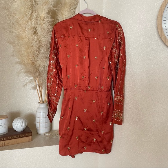 NWOT free people breakdown mini wrap dress sz 2 - Picture 3 of 8